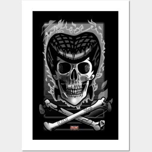 Pompadour Skull Posters and Art